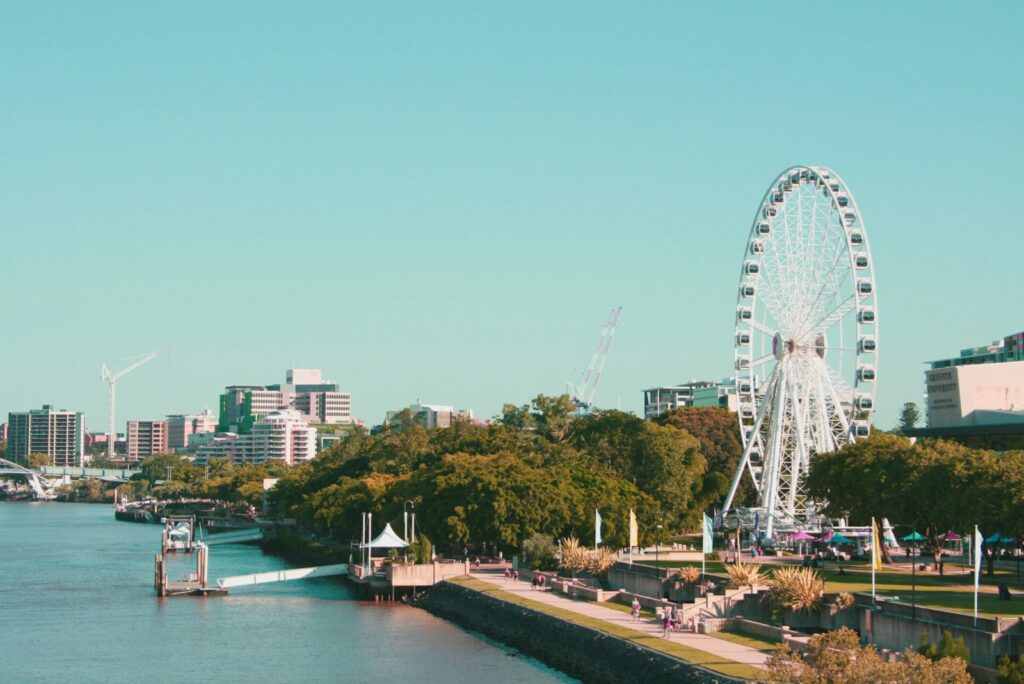 landscape photography of city near river