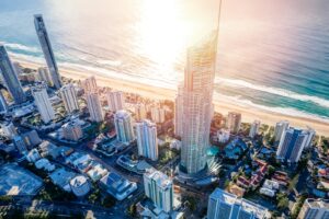 high rise buildings near body of water during daytime